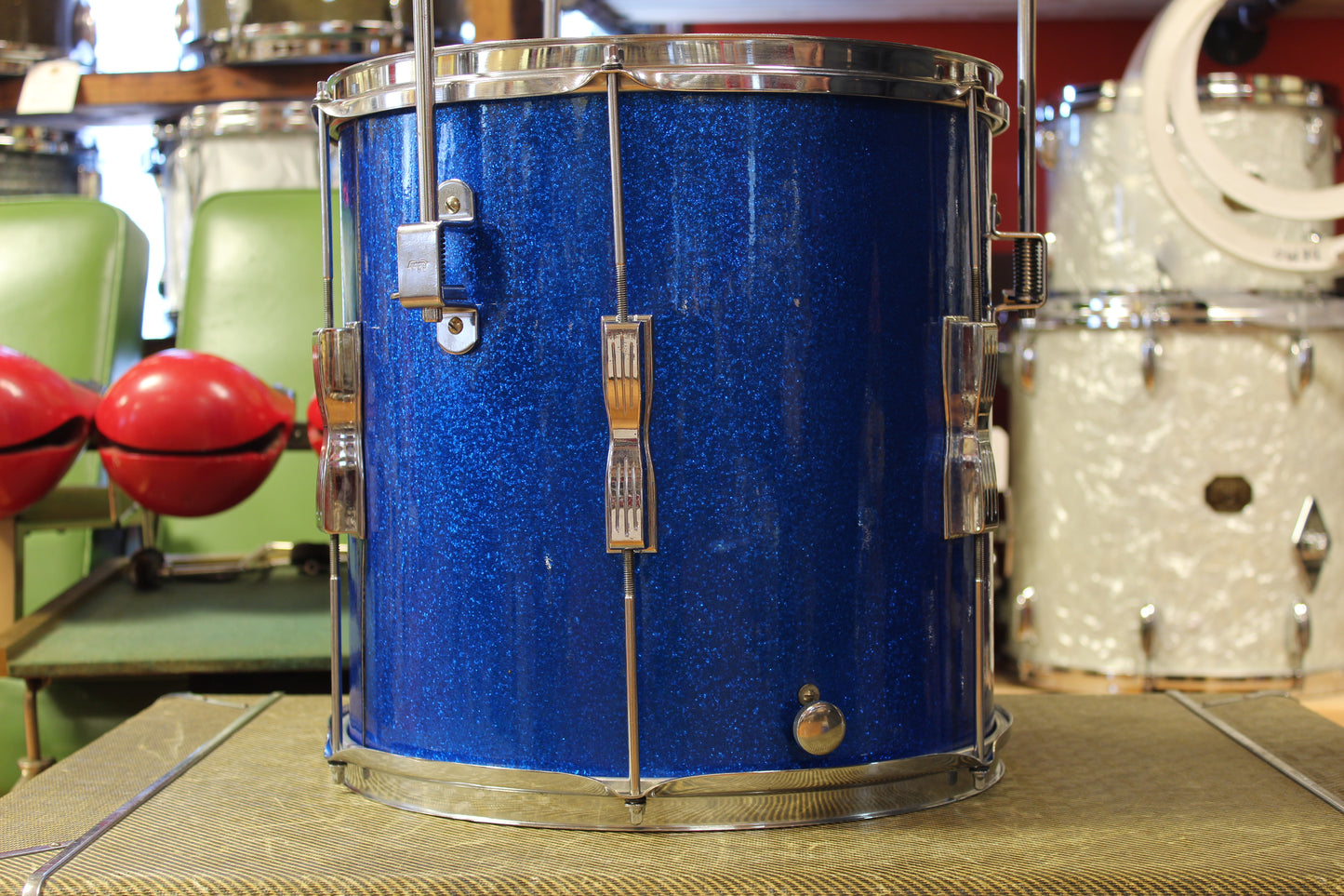 1969 Ludwig Club Date in Blue Sparkle 14x20 14x14 8x12