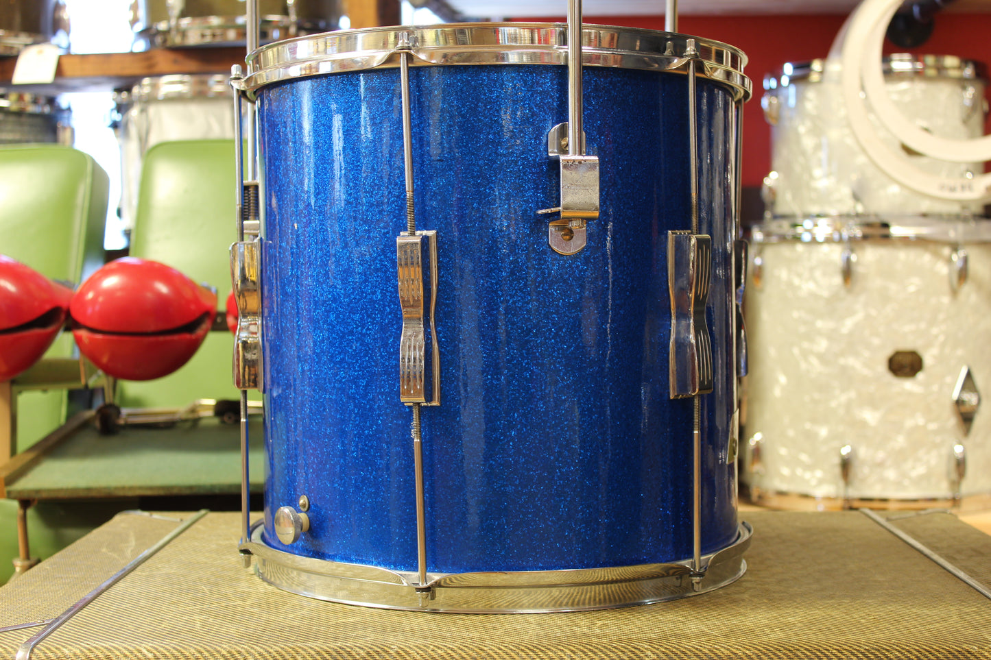 1969 Ludwig Club Date in Blue Sparkle 14x20 14x14 8x12