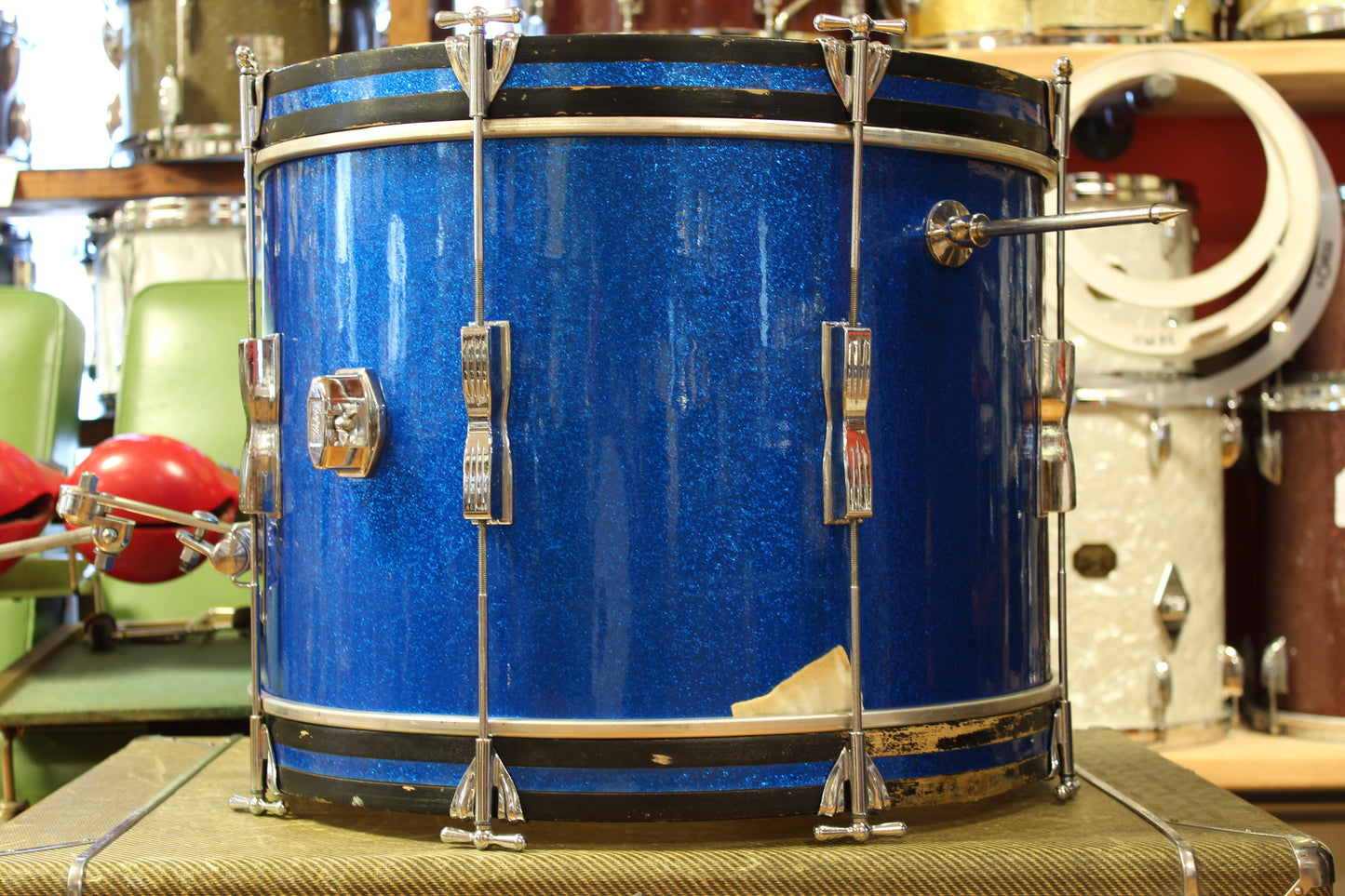 1969 Ludwig Club Date in Blue Sparkle 14x20 14x14 8x12