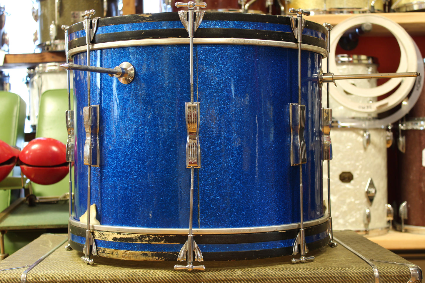 1969 Ludwig Club Date in Blue Sparkle 14x20 14x14 8x12