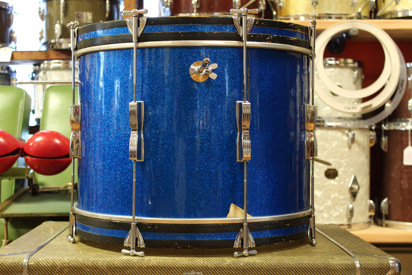 1969 Ludwig Club Date in Blue Sparkle 14x20 14x14 8x12