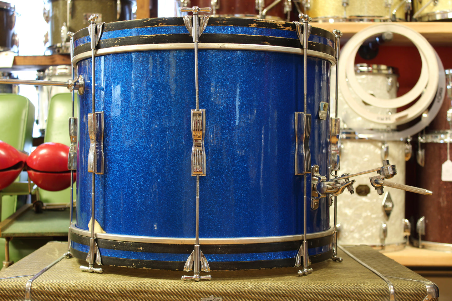 1969 Ludwig Club Date in Blue Sparkle 14x20 14x14 8x12