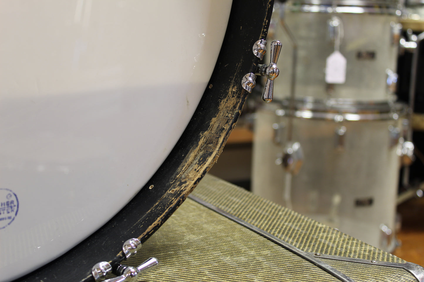 1969 Ludwig Club Date in Blue Sparkle 14x20 14x14 8x12