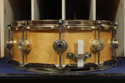 1995 DW Craviotto 5x14 Solid Shell Snare Drum in Satin Maple Finish