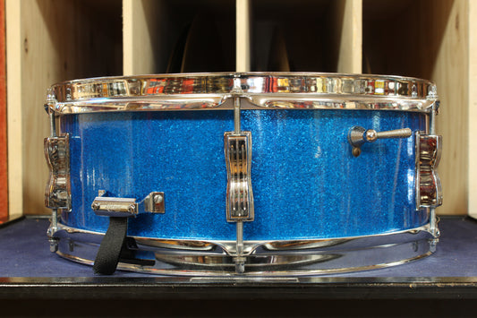 1960s Ludwig 5x14 Pioneer Snare Drum in Blue Sparkle