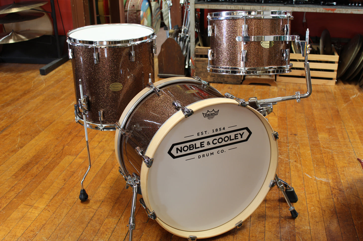 Noble & Cooley CD Maple Outfit in Rose Gold Sparkle 12x20 8x12 14x14