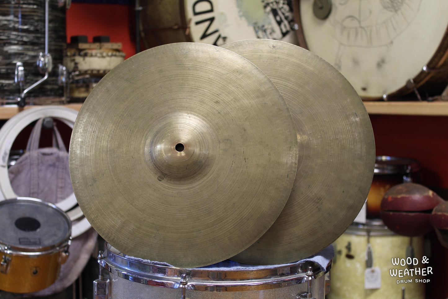 1950s K. Zildjian 13" Old Stamp IVa Hi-Hat Cymbals 650/660g