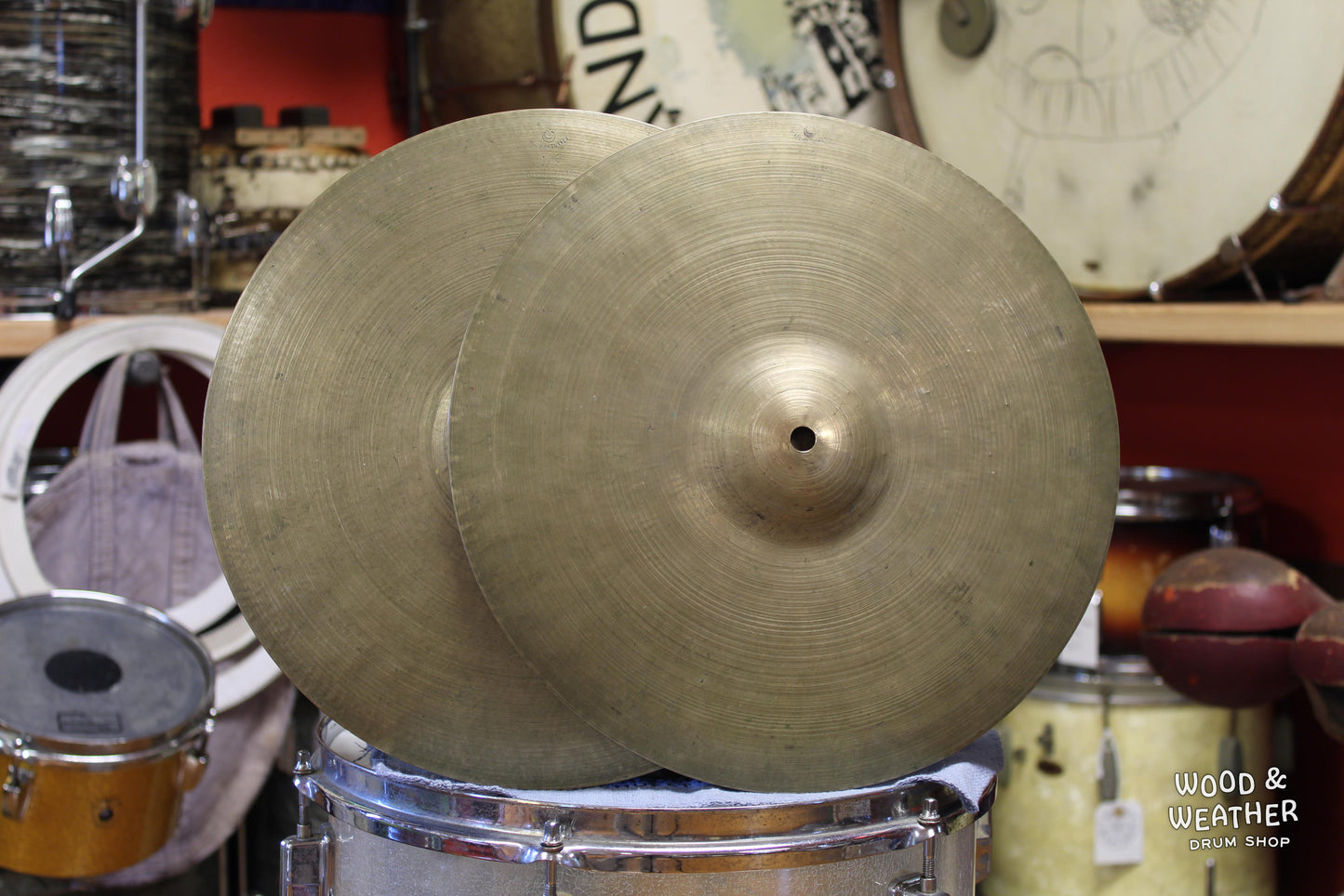 1950s K. Zildjian 13" Old Stamp IVa Hi-Hat Cymbals 650/660g