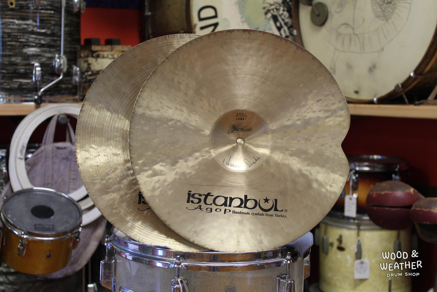 Used Istanbul Agop 14" Mel Lewis Hi-Hat Cymbals 844/1025g
