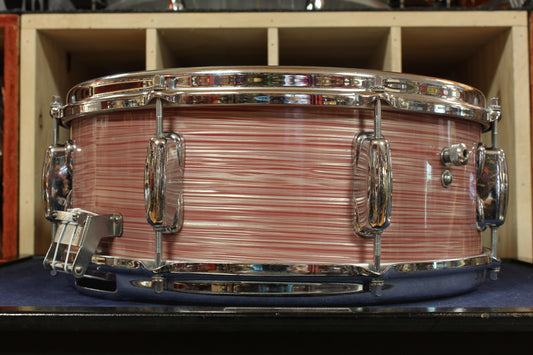1966 Slingerland 5.5x14 Hollywood Ace Model Snare Drum in Red Ripple Pearl