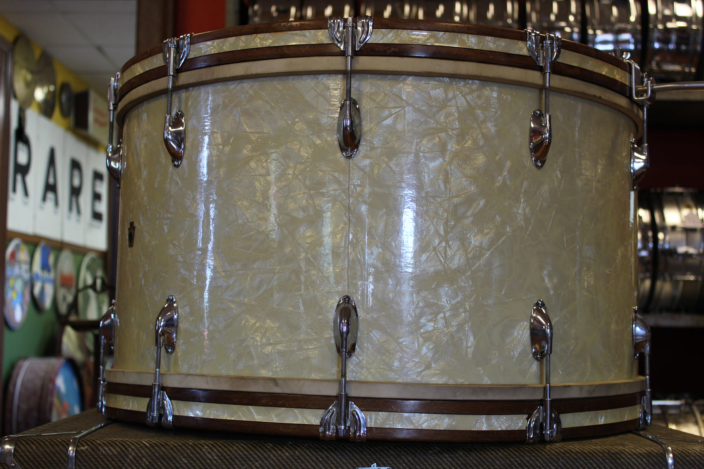 1940s WFL Classic Professional Outfit in White Marine Pearl 14x26 16x16 9x13 7x14