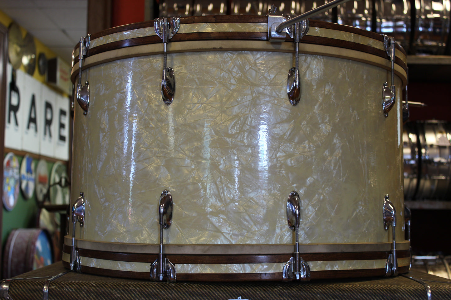 1940s WFL Classic Professional Outfit in White Marine Pearl 14x26 16x16 9x13 7x14