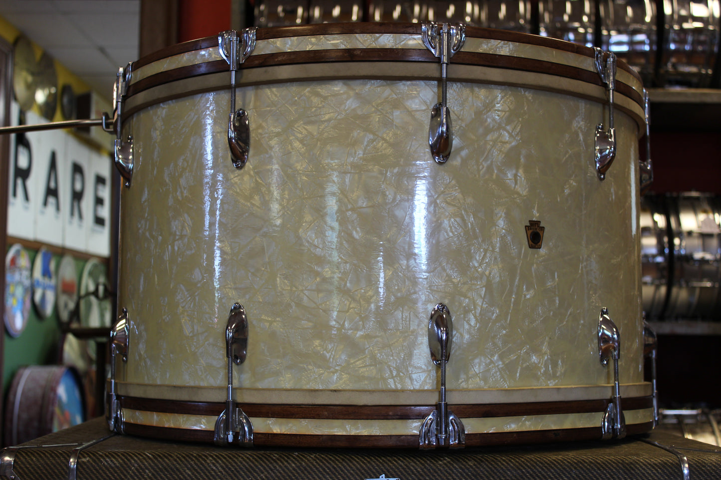 1940s WFL Classic Professional Outfit in White Marine Pearl 14x26 16x16 9x13 7x14