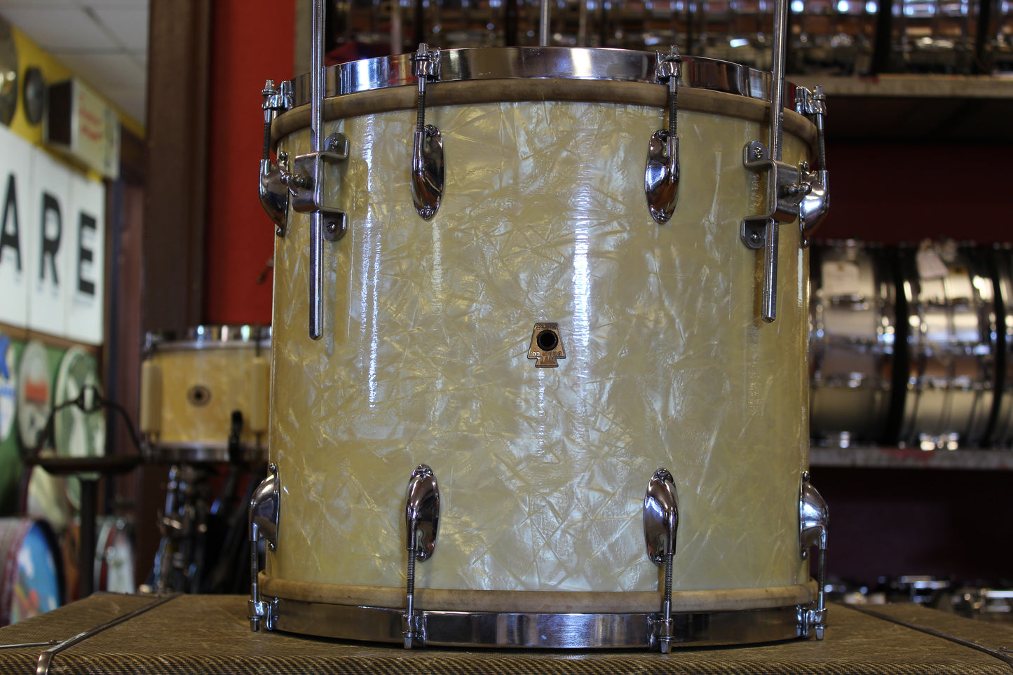 1940s WFL Classic Professional Outfit in White Marine Pearl 14x26 16x16 9x13 7x14