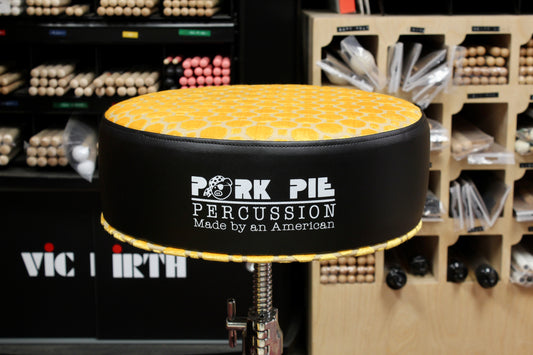 Pork Pie Percussion Round Drum Throne – Limited Yellow Honeycomb