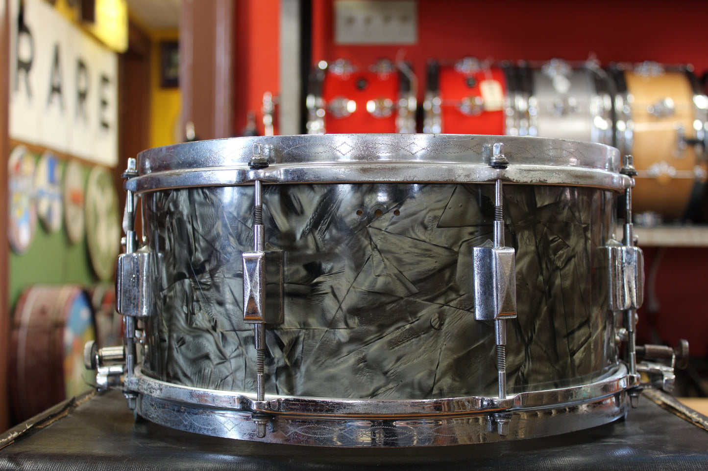 1937 Leedy 6.5x14 Broadway Parallel Snare Drum in Black Diamond Pearl