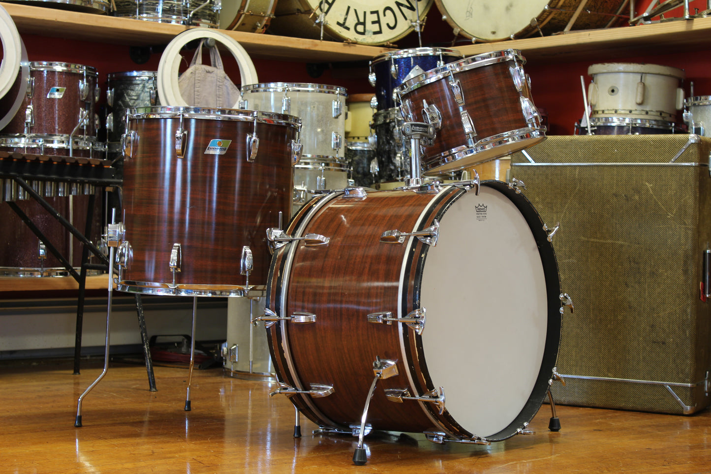 1970s Ludwig Super Classic in Mahogany Cortex 14x22 16x16 8x12