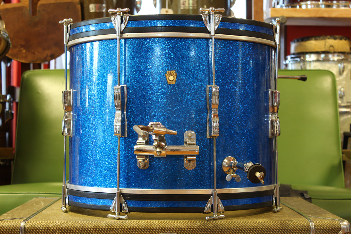 1965 Ludwig Club Date in Blue Sparkle 14x20 14x14 8x12