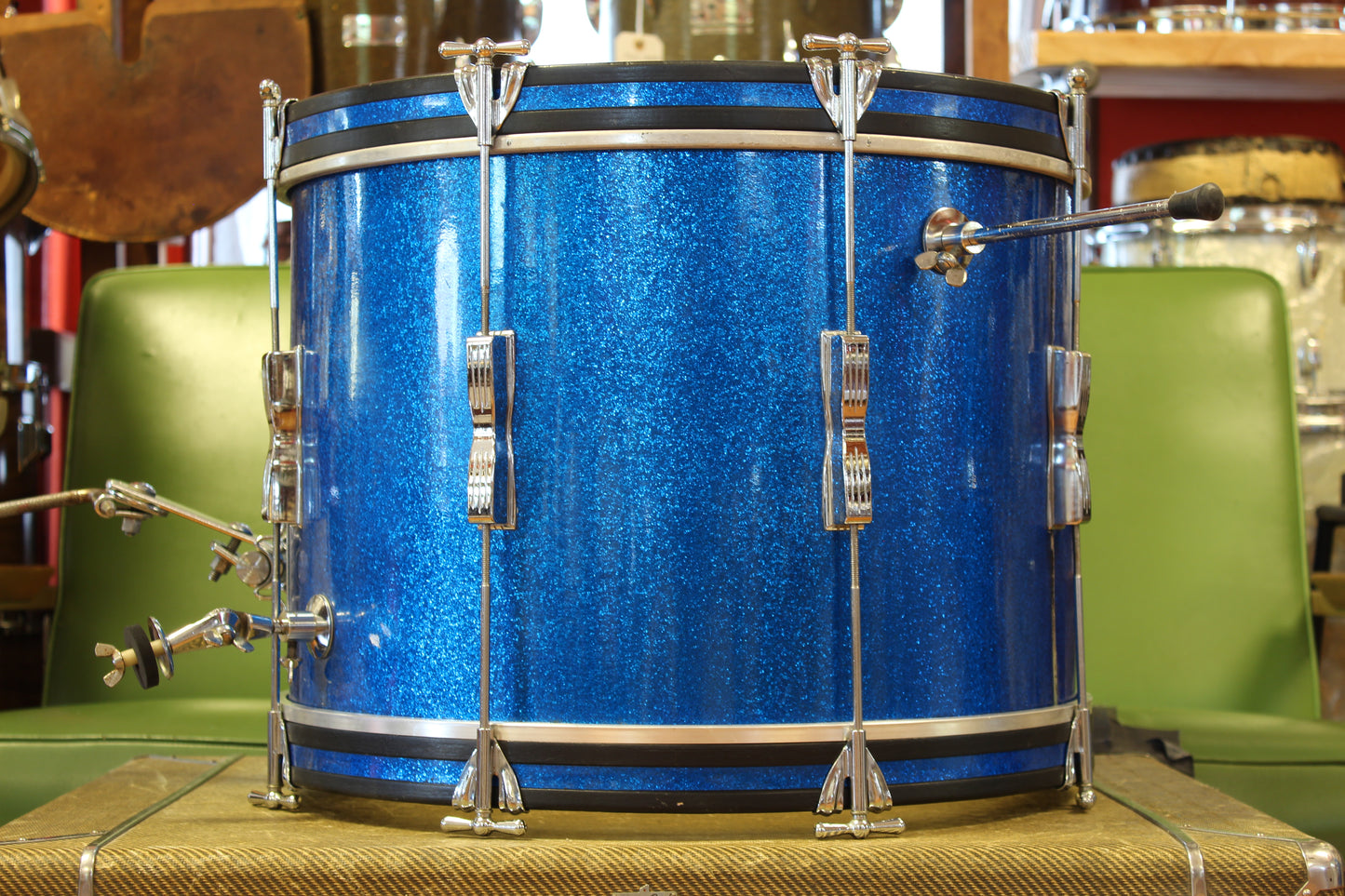 1965 Ludwig Club Date in Blue Sparkle 14x20 14x14 8x12