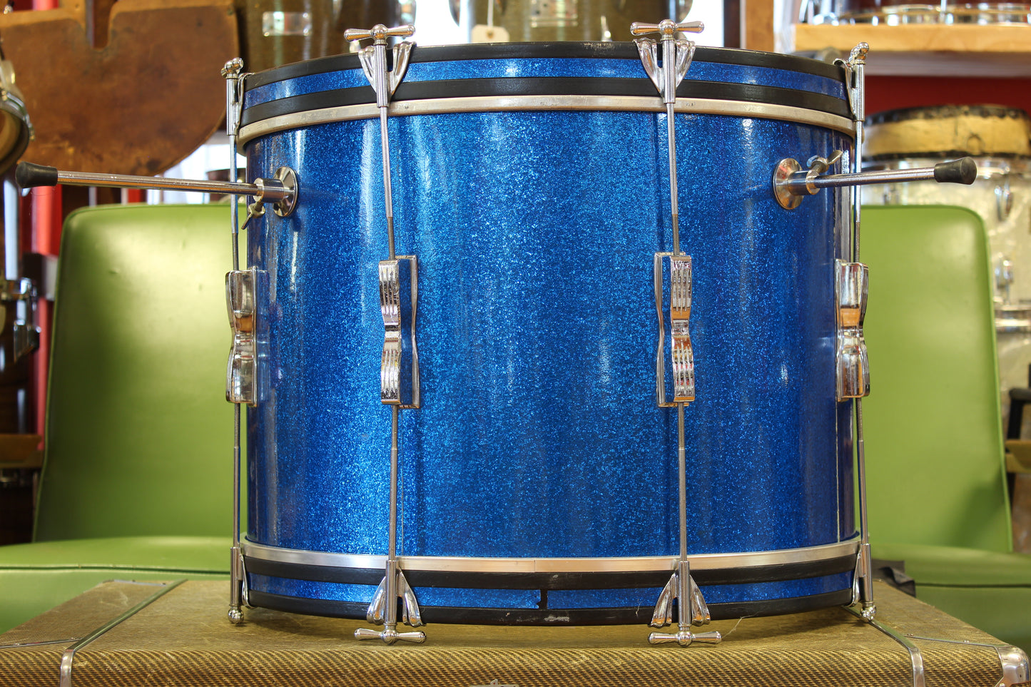 1965 Ludwig Club Date in Blue Sparkle 14x20 14x14 8x12