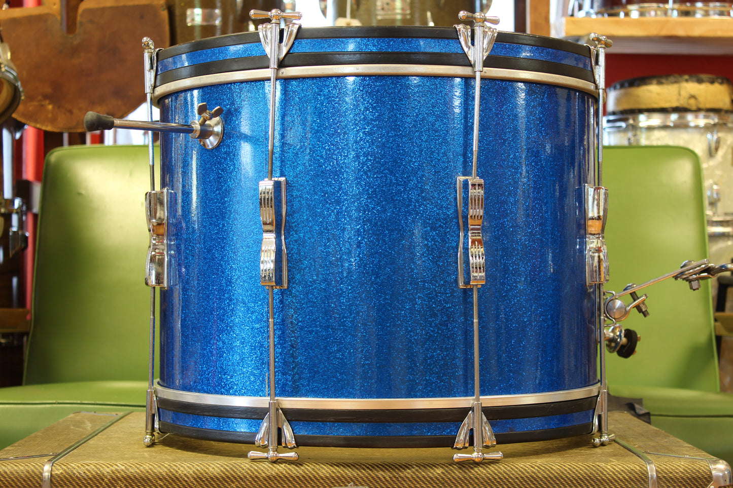 1965 Ludwig Club Date in Blue Sparkle 14x20 14x14 8x12