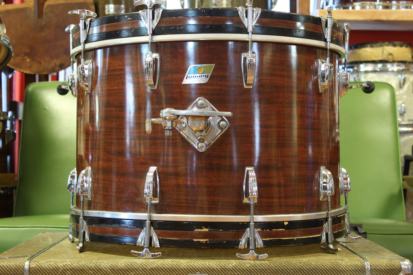 1970s Ludwig Super Classic in Mahogany Cortex 14x22 16x16 8x12