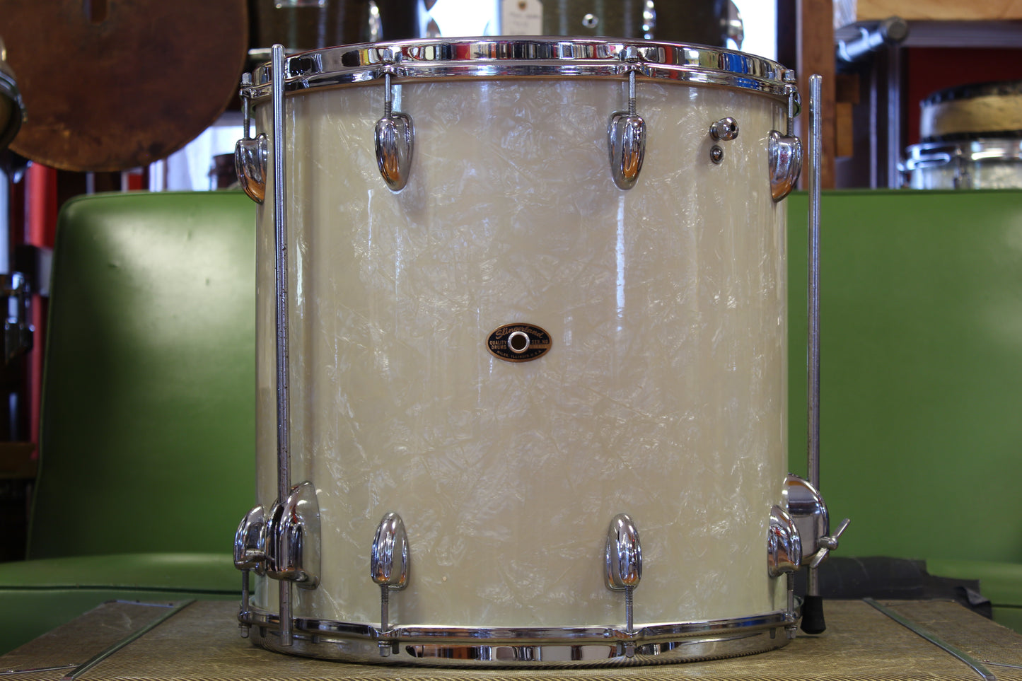 1960s Slingerland Gene Krupa Deluxe in White Marine Pearl 14x22 16x16 8x12