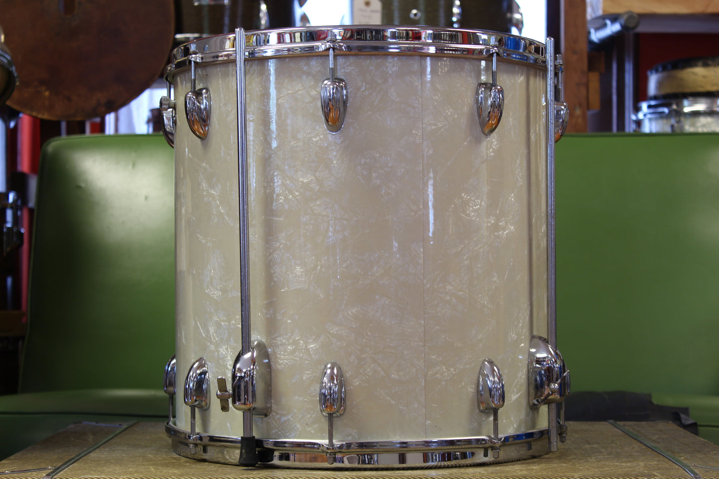 1960s Slingerland Gene Krupa Deluxe in White Marine Pearl 14x22 16x16 8x12