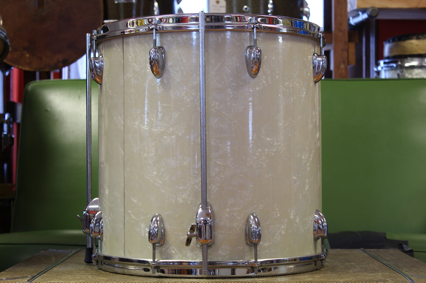 1960s Slingerland Gene Krupa Deluxe in White Marine Pearl 14x22 16x16 8x12