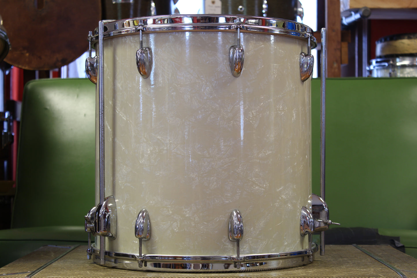 1960s Slingerland Gene Krupa Deluxe in White Marine Pearl 14x22 16x16 8x12