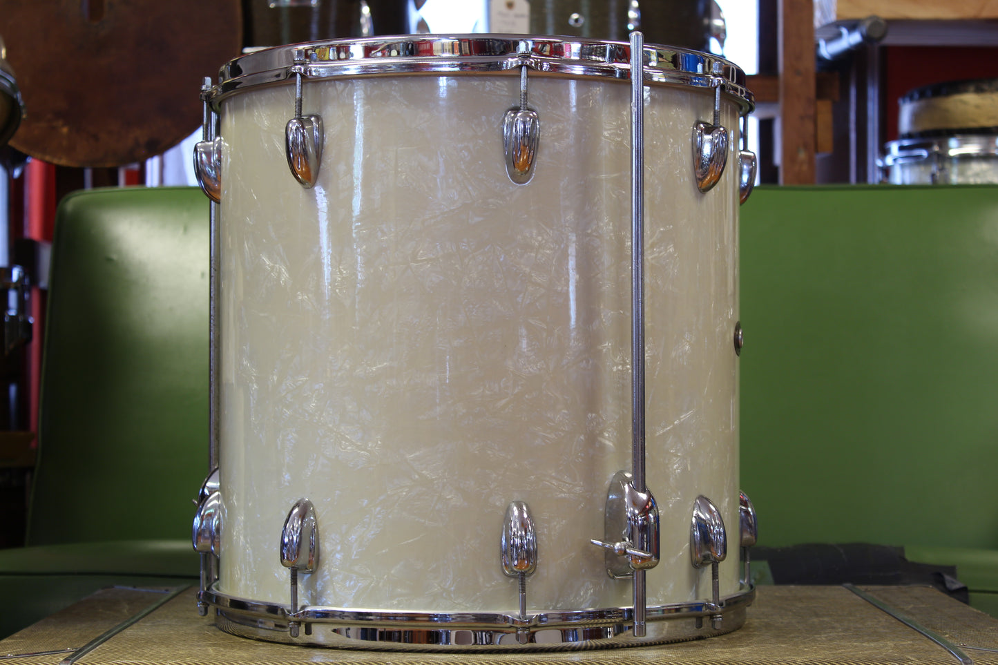 1960s Slingerland Gene Krupa Deluxe in White Marine Pearl 14x22 16x16 8x12