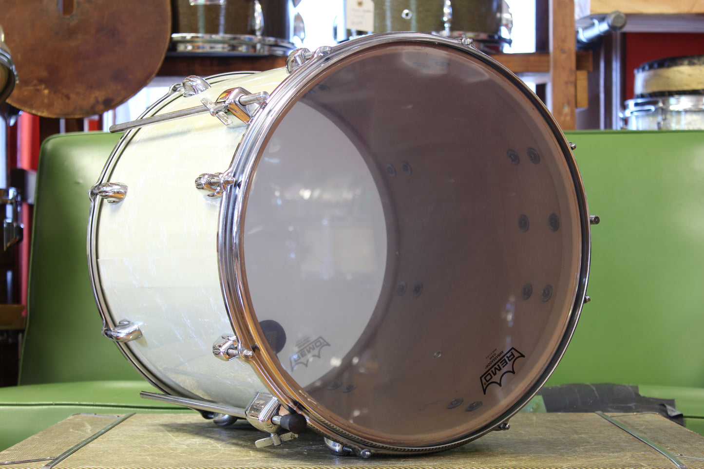 1960s Slingerland Gene Krupa Deluxe in White Marine Pearl 14x22 16x16 8x12