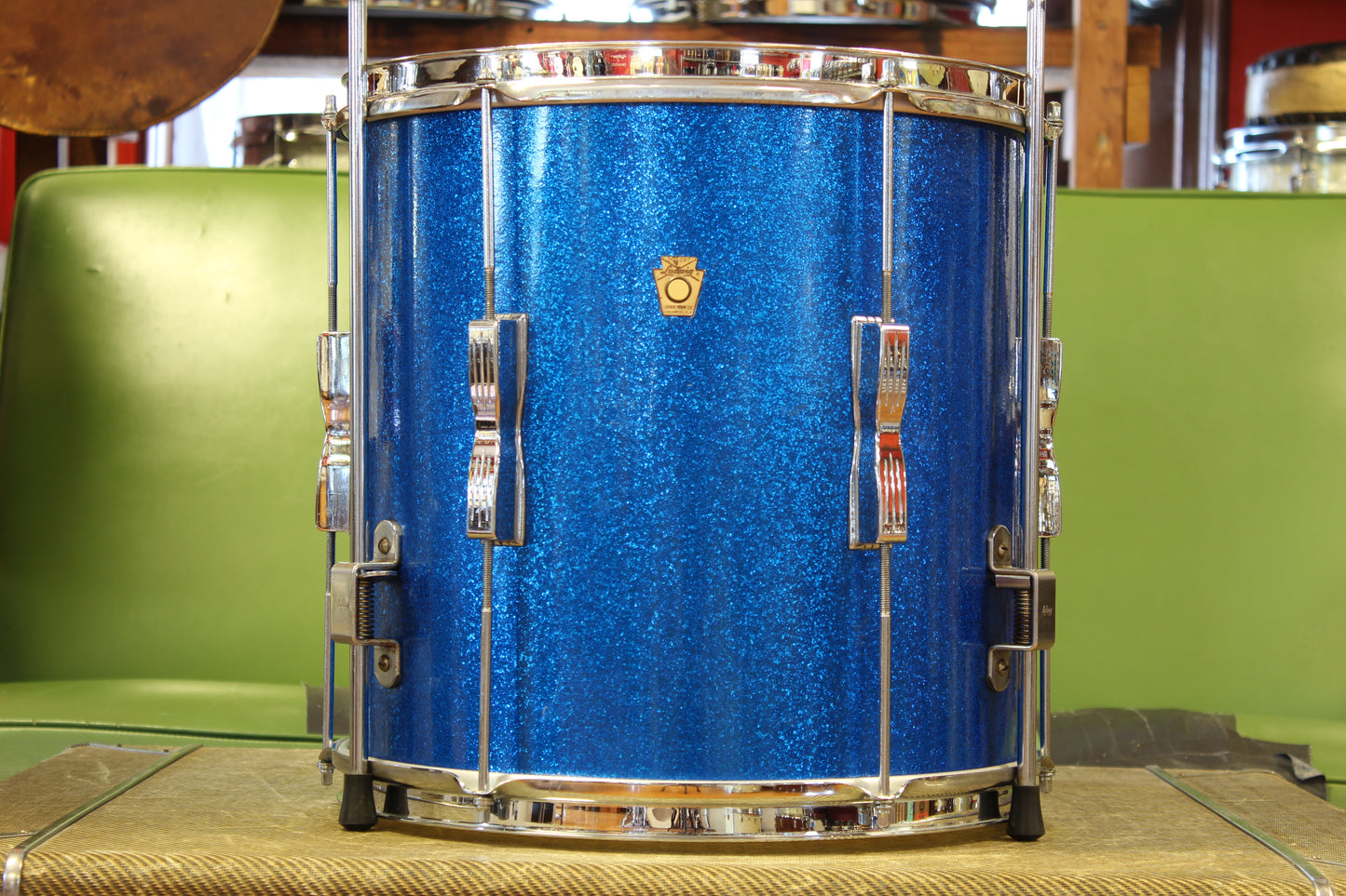 1965 Ludwig Club Date in Blue Sparkle 14x20 14x14 8x12