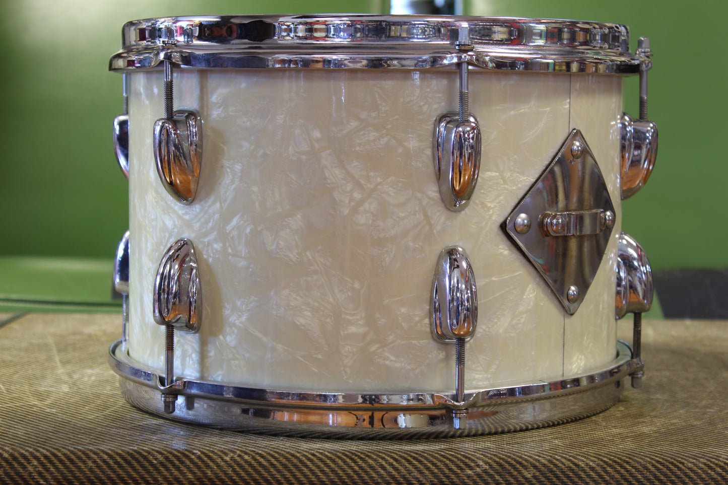 1960s Slingerland Gene Krupa Deluxe in White Marine Pearl 14x22 16x16 8x12