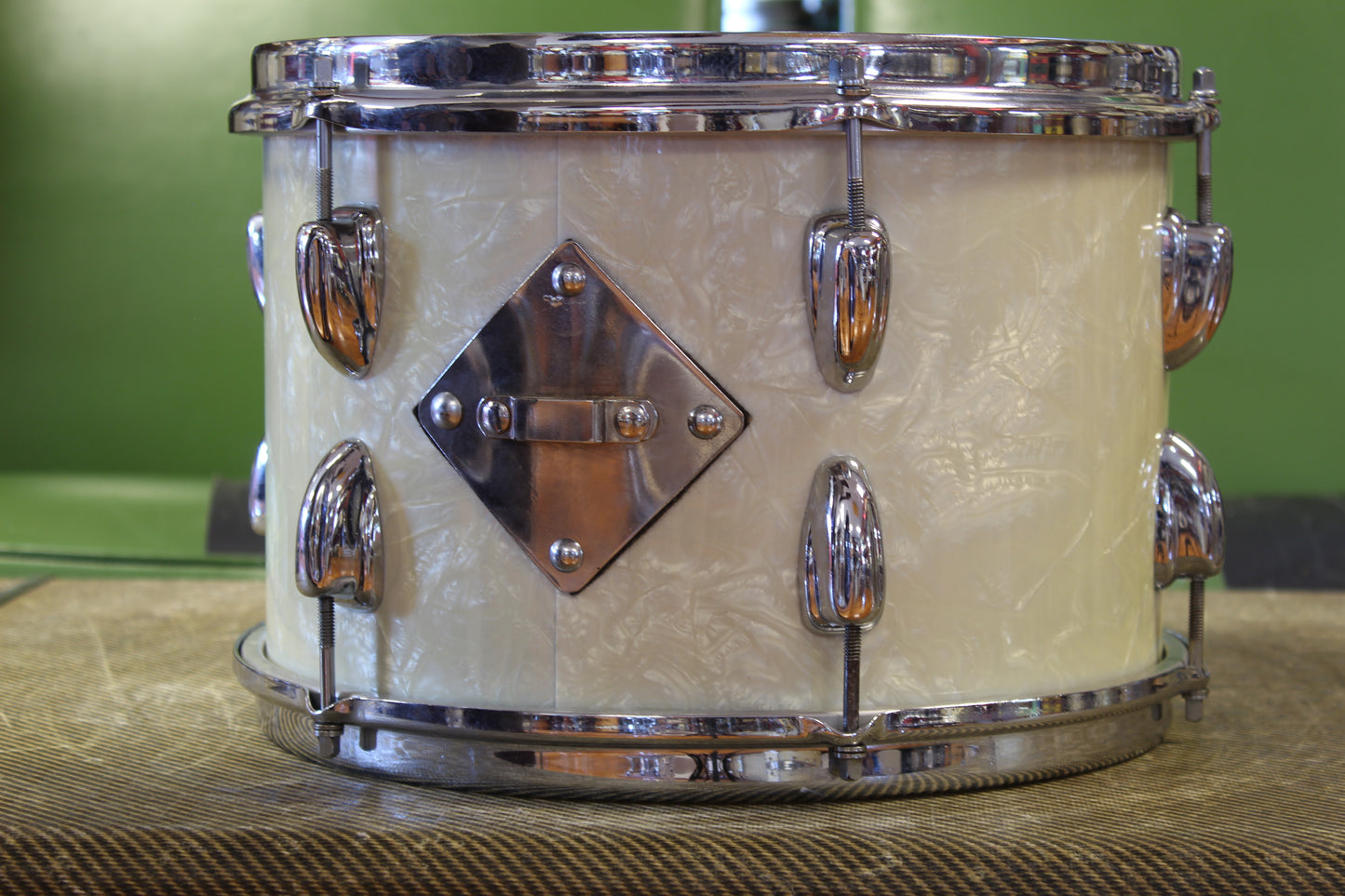 1960s Slingerland Gene Krupa Deluxe in White Marine Pearl 14x22 16x16 8x12