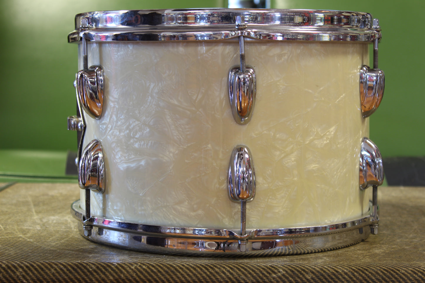 1960s Slingerland Gene Krupa Deluxe in White Marine Pearl 14x22 16x16 8x12