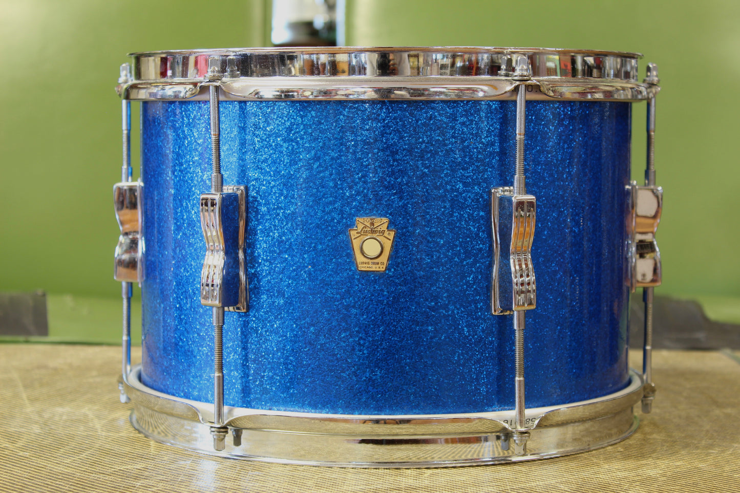 1965 Ludwig Club Date in Blue Sparkle 14x20 14x14 8x12