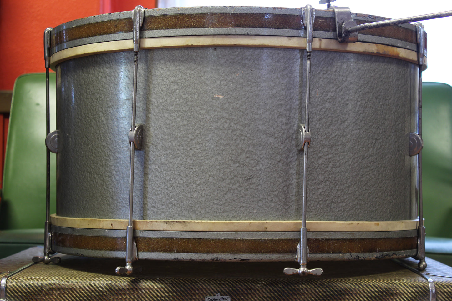 1948 Leedy Combo Outfit in Antique Silver 12x24 18x14