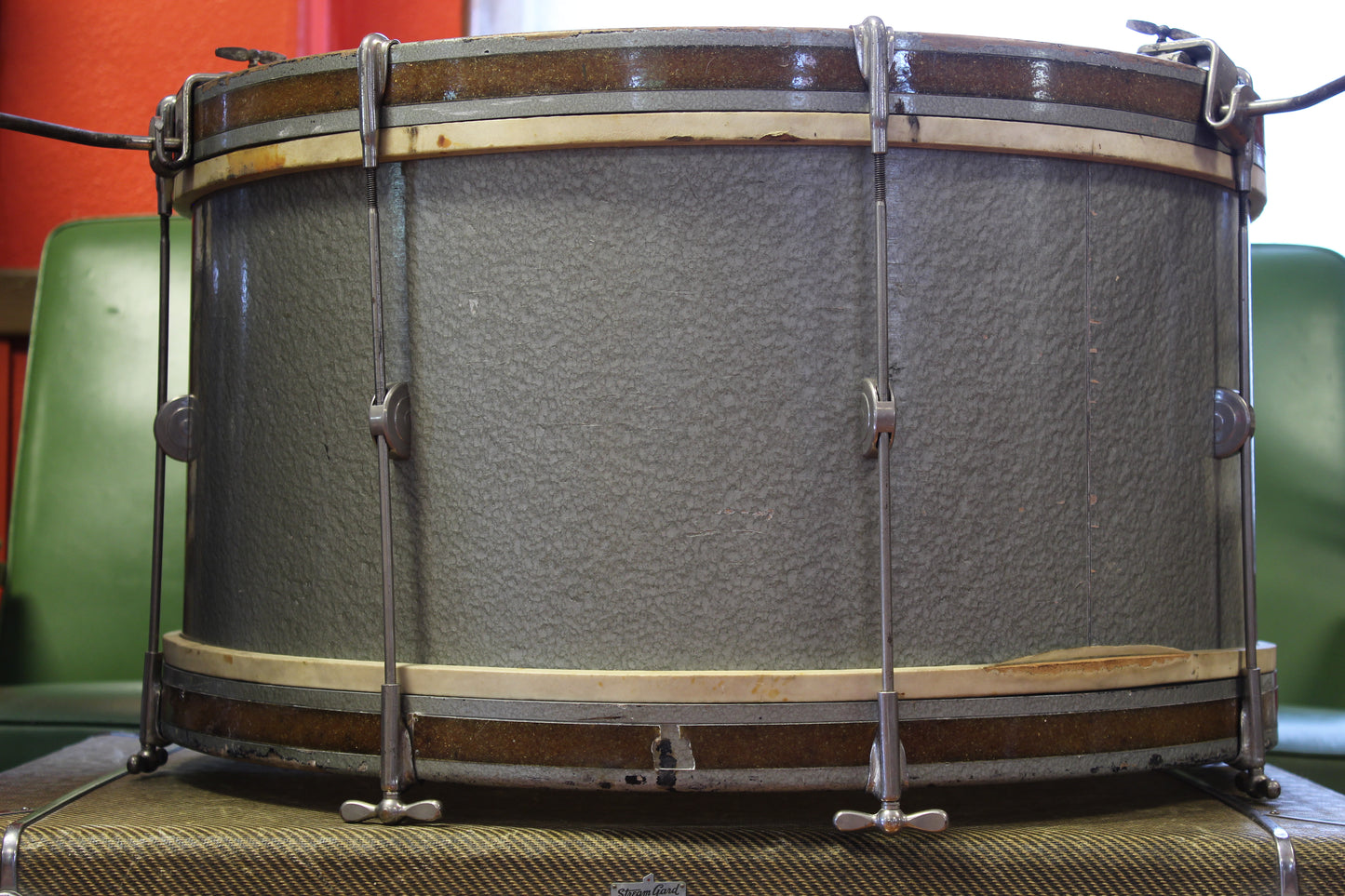 1948 Leedy Combo Outfit in Antique Silver 12x24 18x14