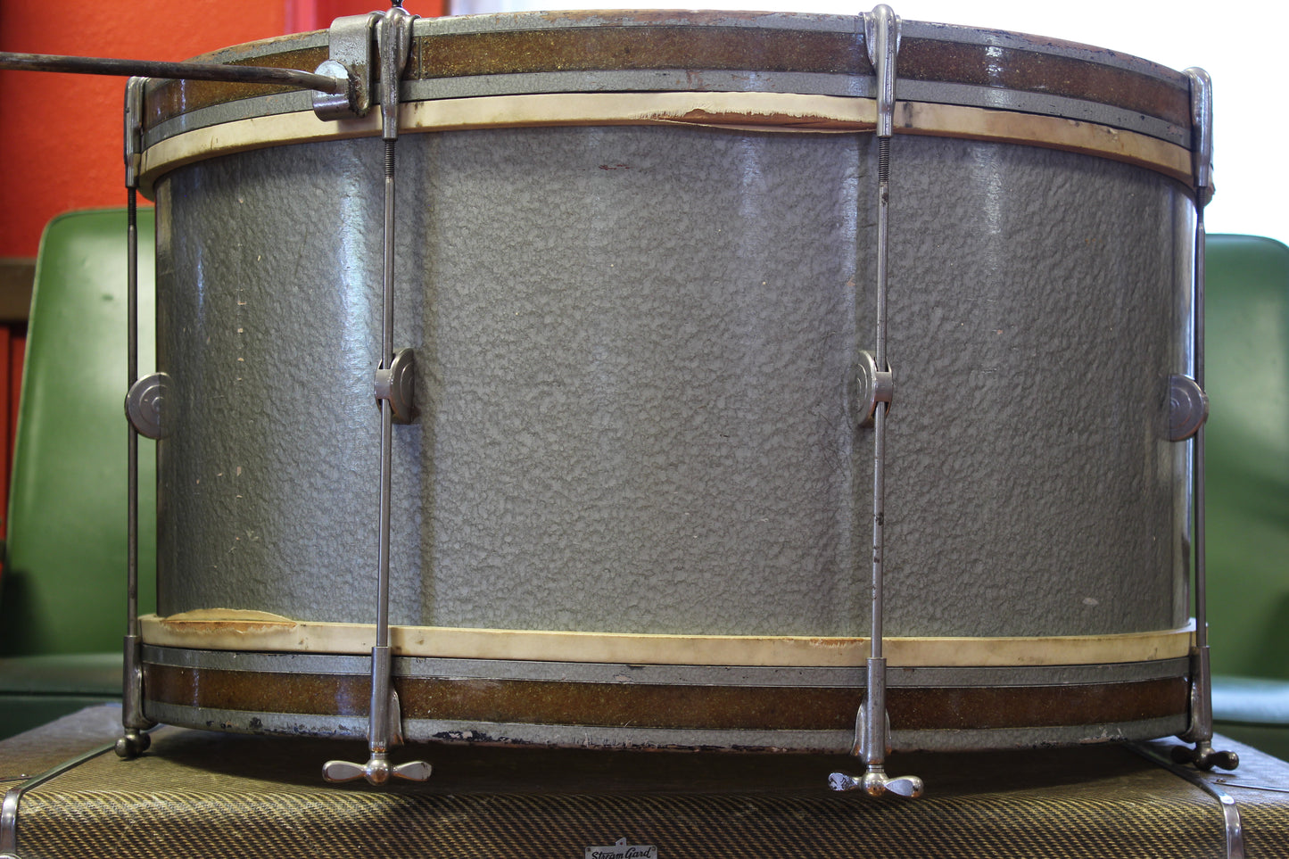 1948 Leedy Combo Outfit in Antique Silver 12x24 18x14