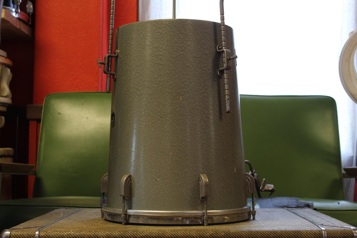 1948 Leedy Combo Outfit in Antique Silver 12x24 18x14