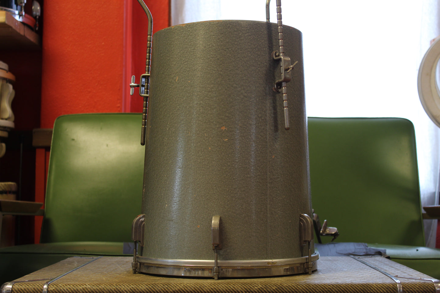 1948 Leedy Combo Outfit in Antique Silver 12x24 18x14