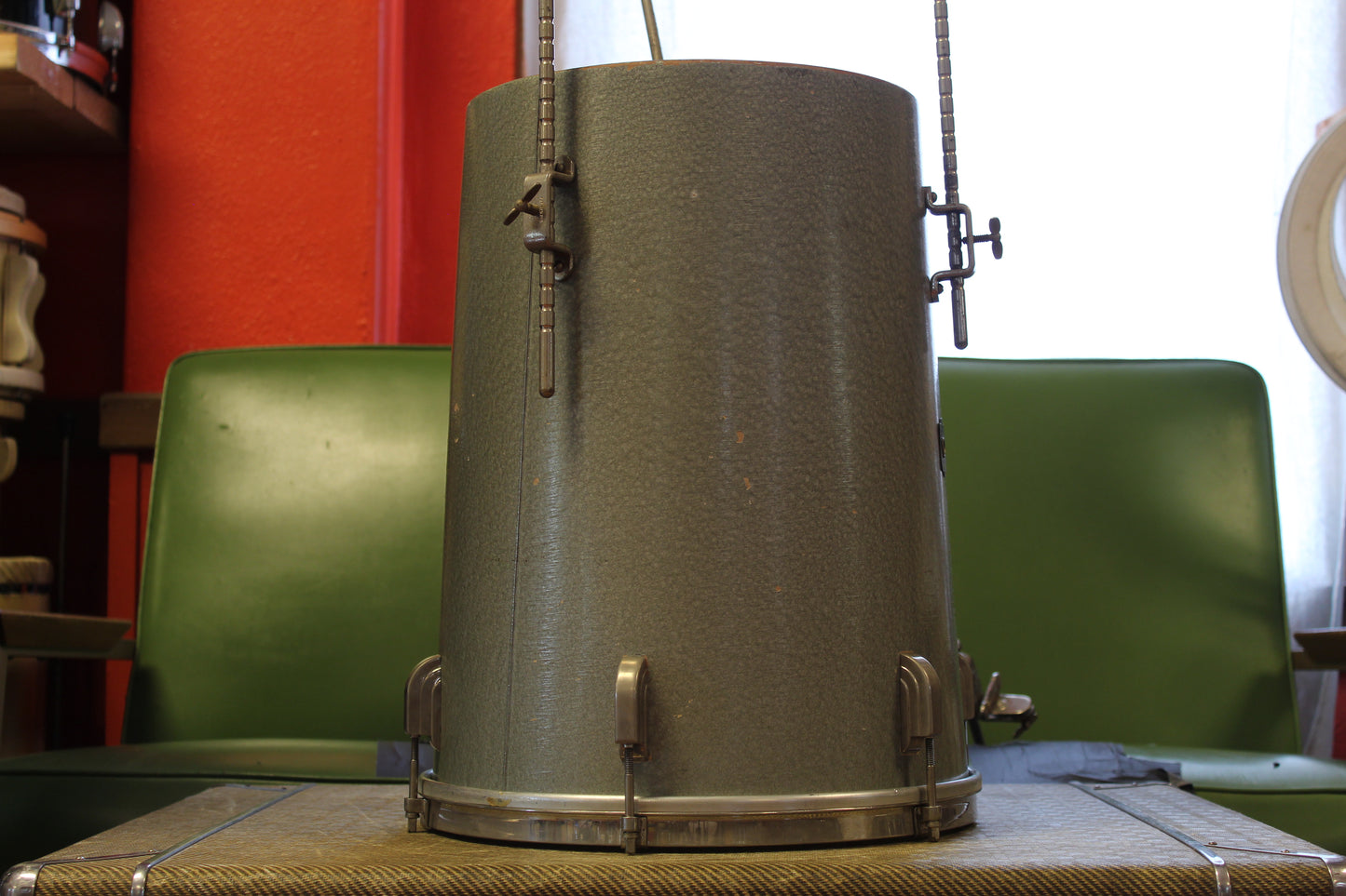 1948 Leedy Combo Outfit in Antique Silver 12x24 18x14