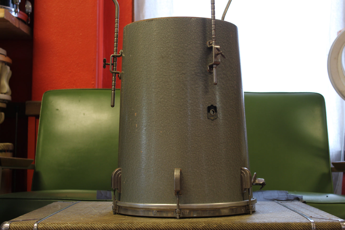 1948 Leedy Combo Outfit in Antique Silver 12x24 18x14