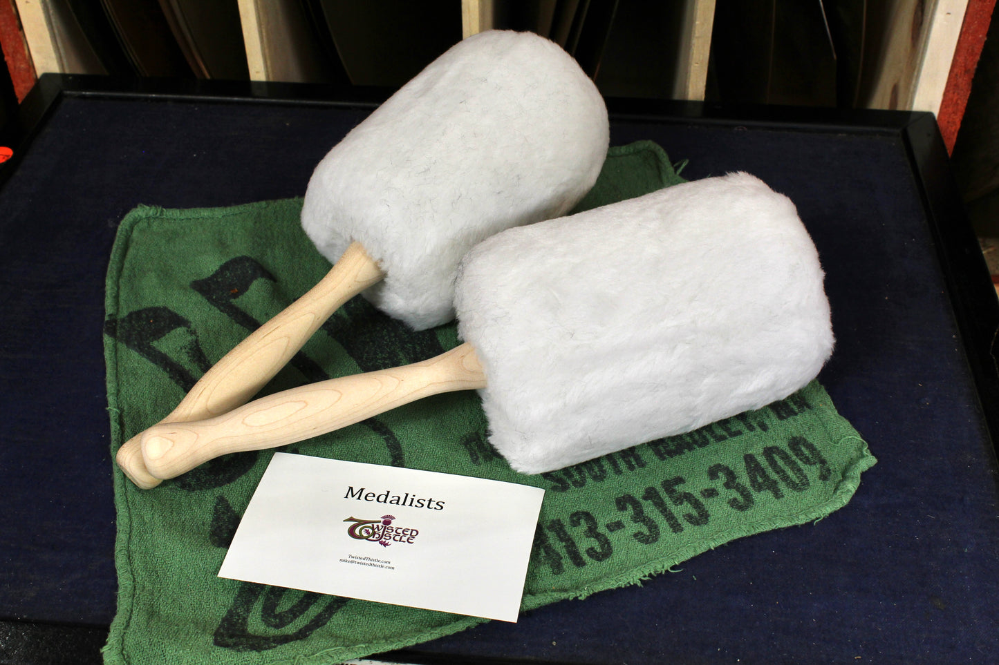 Twisted Thistle Medalists Bass Drum Mallet - White