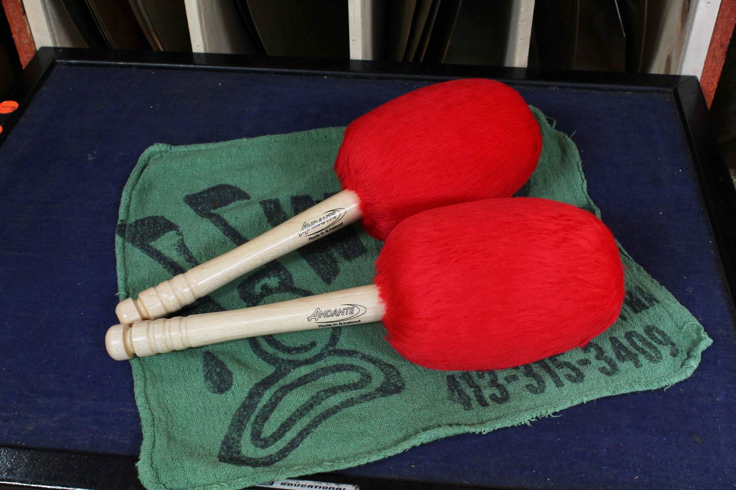 Andante Bass Drum Mallets - Red