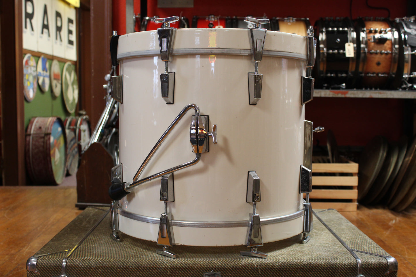 1980s Sonor Lite Outfit in White Lacquer 15x18 16x15 8x12