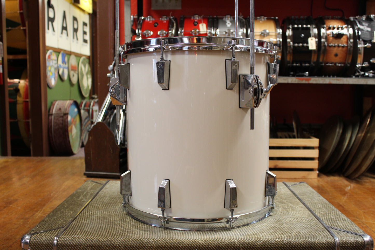 1980s Sonor Lite Outfit in White Lacquer 15x18 16x15 8x12