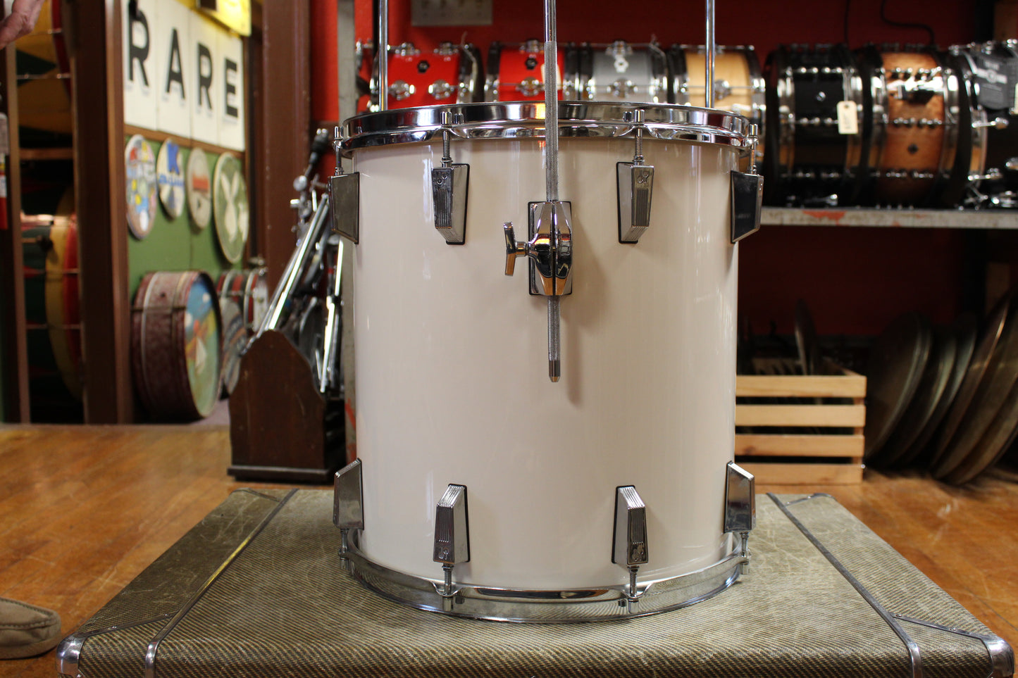 1980s Sonor Lite Outfit in White Lacquer 15x18 16x15 8x12