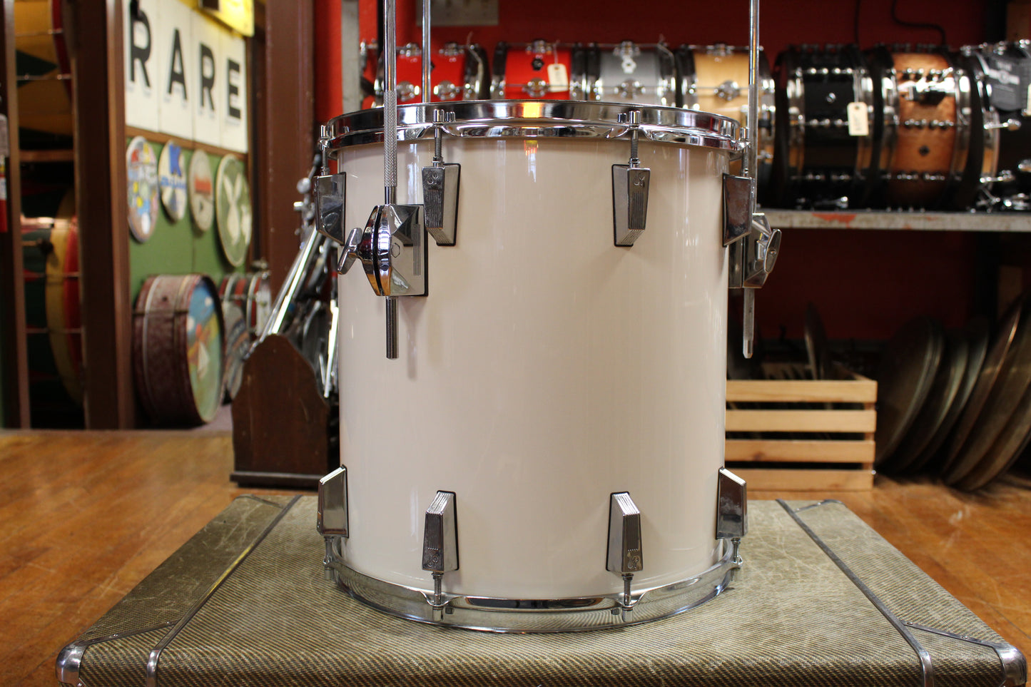 1980s Sonor Lite Outfit in White Lacquer 15x18 16x15 8x12